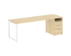 Рабочая станция на О-образном м/к с опорной тумбой 221,2x72x75 Метал Систем / Metal System images