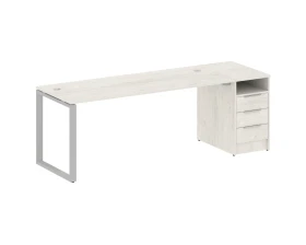 Рабочая станция на О-образном м/к с опорной тумбой 221,2x72x75 Метал Систем / Metal System images