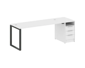 Рабочая станция на О-образном м/к с опорной тумбой 221,2x72x75 Метал Систем / Metal System images