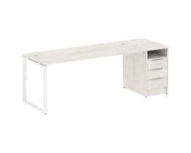 Рабочая станция на О-образном м/к с опорной тумбой 221,2x72x75 Метал Систем / Metal System images