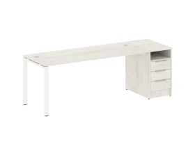 Рабочая станция на П-образном м/к с опорной тумбой 221,2x72x75 Метал Систем / Metal System images