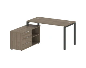 Рабочая станция на П-образном м/к с опорной тумбой левая 150x152x75 Метал Систем / Metal System images