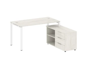 Рабочая станция на П-образном м/к с опорной тумбой правая 150x152x75 Метал Систем / Metal System images