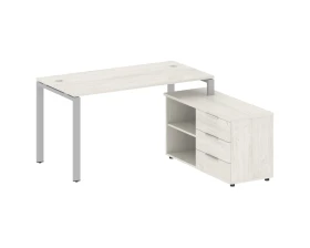 Рабочая станция на П-образном м/к с опорной тумбой правая 150x152x75 Метал Систем / Metal System images