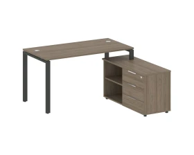 Рабочая станция на П-образном м/к с опорной тумбой правая 150x152x75 Метал Систем / Metal System images