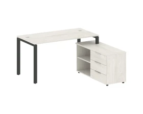 Рабочая станция на П-образном м/к с опорной тумбой правая 150x152x75 Метал Систем / Metal System images