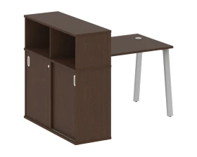 Стол письменный на А-образном м/к с опорным шкафом-купе 141x112x109,8 Метал Систем / Metal System images