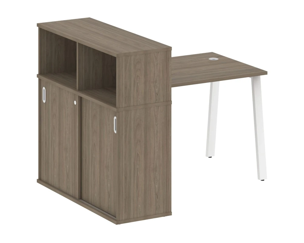 Стол письменный на А-образном м/к с опорным шкафом-купе 141x112x109,8 Метал Систем / Metal System
