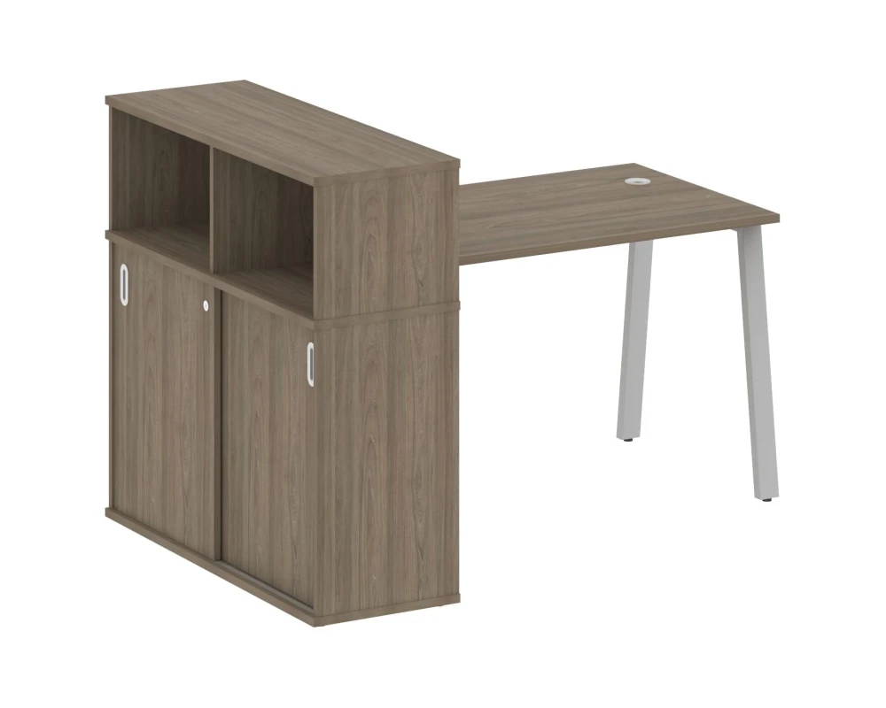 Стол письменный на А-образном м/к с опорным шкафом-купе 161x112x109,8 Метал Систем / Metal System