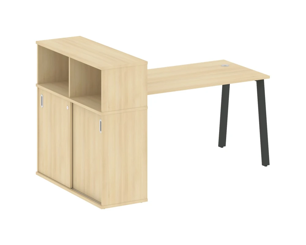 Стол письменный на А-образном м/к с опорным шкафом-купе 181x112x109,8 Метал Систем / Metal System