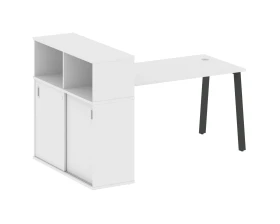 Стол письменный на А-образном м/к с опорным шкафом-купе 181x112x109,8 Метал Систем / Metal System images