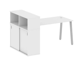 Стол письменный на А-образном м/к с опорным шкафом-купе 181x112x109,8 Метал Систем / Metal System images