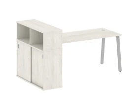 Стол письменный на А-образном м/к с опорным шкафом-купе 201x112x109,8 Метал Систем / Metal System images