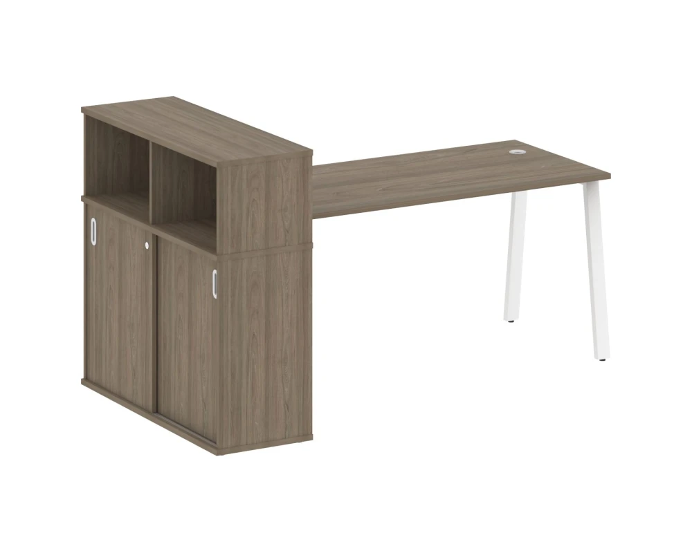 Стол письменный на А-образном м/к с опорным шкафом-купе 201x112x109,8 Метал Систем / Metal System