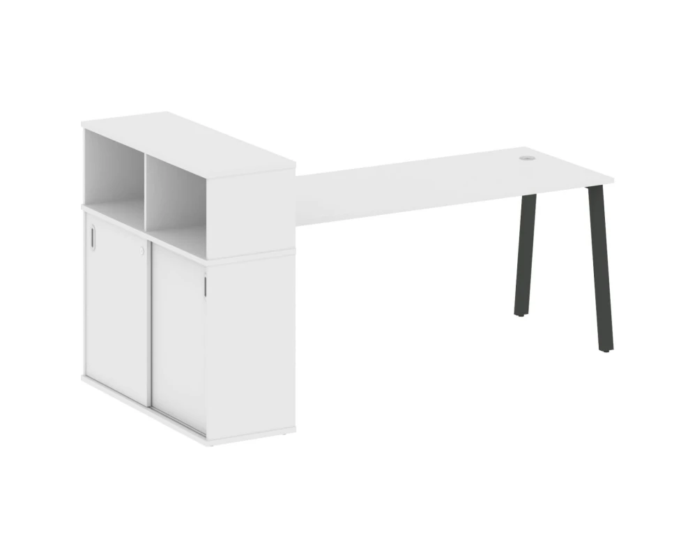 Стол письменный на А-образном м/к с опорным шкафом-купе 221x112x109,8 Метал Систем / Metal System