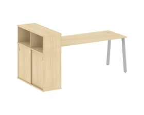 Стол письменный на А-образном м/к с опорным шкафом-купе 221x112x109,8 Метал Систем / Metal System images