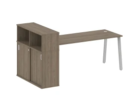 Стол письменный на А-образном м/к с опорным шкафом-купе 221x112x109,8 Метал Систем / Metal System images