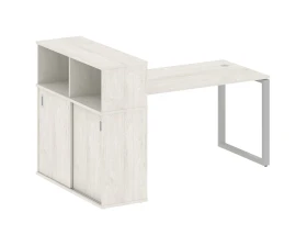 Стол письменный на О-образном м/к с опорным шкафом-купе 181x112x109,8 Метал Систем / Metal System images