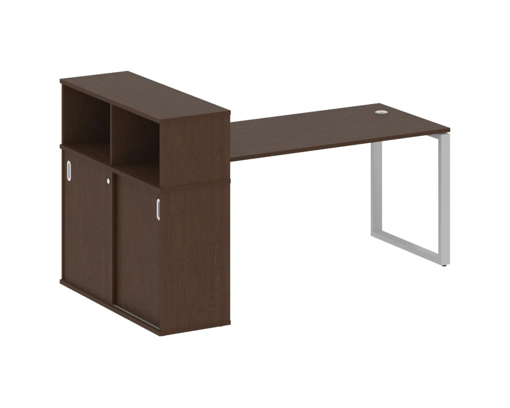 Стол письменный на О-образном м/к с опорным шкафом-купе 201x112x109,8 Метал Систем / Metal System