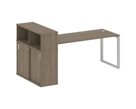 Стол письменный на О-образном м/к с опорным шкафом-купе 221x112x109,8 Метал Систем / Metal System images