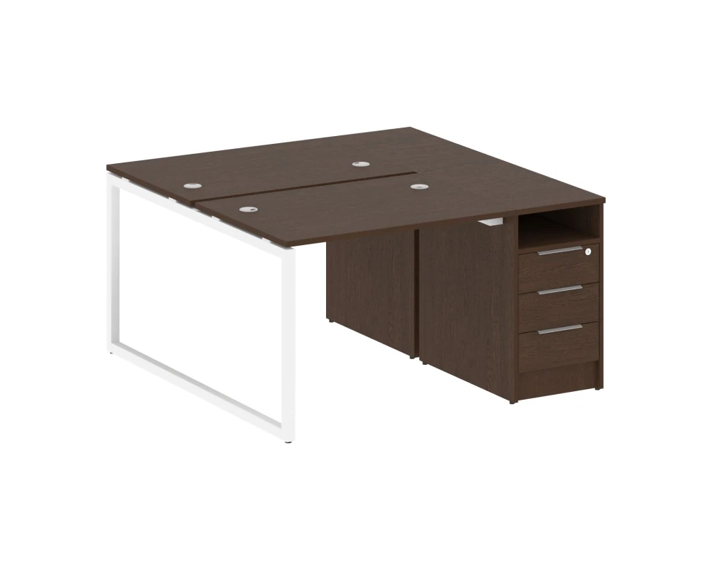 Рабочая станция с тумбой на О-образном м/к 1412x1475x750 Метал Систем Куатро 4х4 / Metal System Quattro 4x4