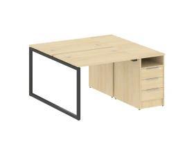 Рабочая станция с тумбой на О-образном м/к 1412x1475x750 Метал Систем Куатро 4х4 / Metal System Quattro 4x4 images