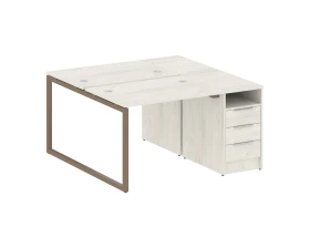 Рабочая станция с тумбой на О-образном м/к 1412x1475x750 Метал Систем Куатро 4х4 / Metal System Quattro 4x4 images