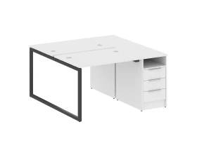 Рабочая станция с тумбой на О-образном м/к 1412x1475x750 Метал Систем Куатро 4х4 / Metal System Quattro 4x4 images