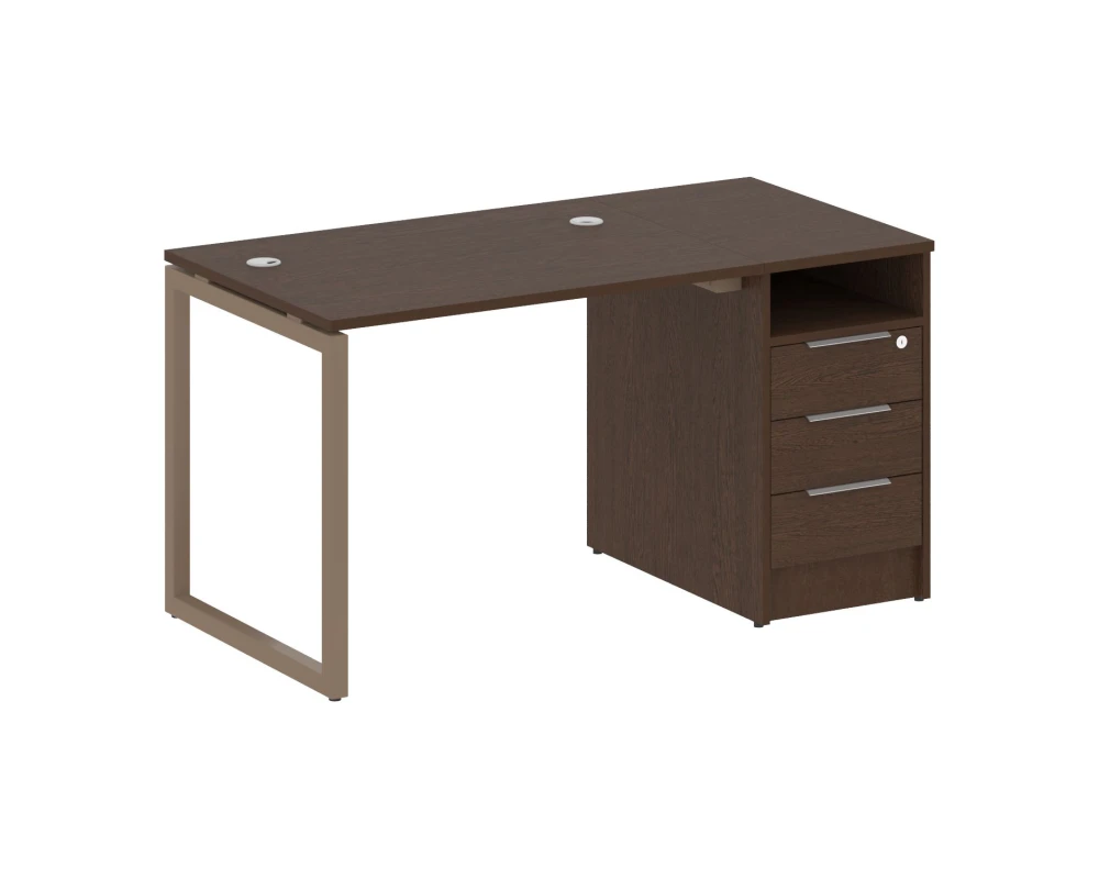 Рабочая станция с тумбой на О-образном м/к 1412x720x750 Метал Систем Куатро 4х4 / Metal System Quattro 4x4