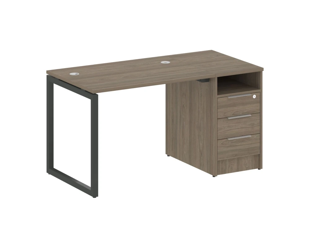 Рабочая станция с тумбой на О-образном м/к 1412x720x750 Метал Систем Куатро 4х4 / Metal System Quattro 4x4