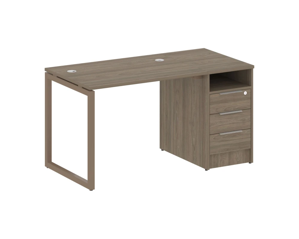 Рабочая станция с тумбой на О-образном м/к 1412x720x750 Метал Систем Куатро 4х4 / Metal System Quattro 4x4