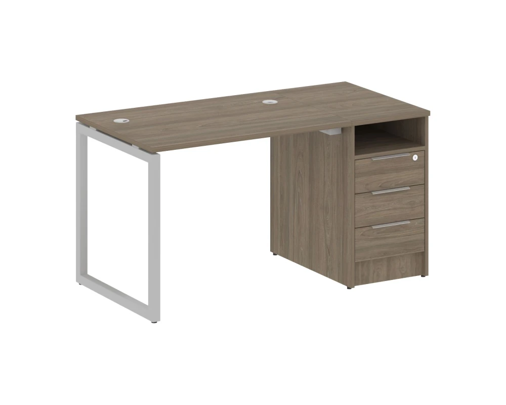 Рабочая станция с тумбой на О-образном м/к 1412x720x750 Метал Систем Куатро 4х4 / Metal System Quattro 4x4