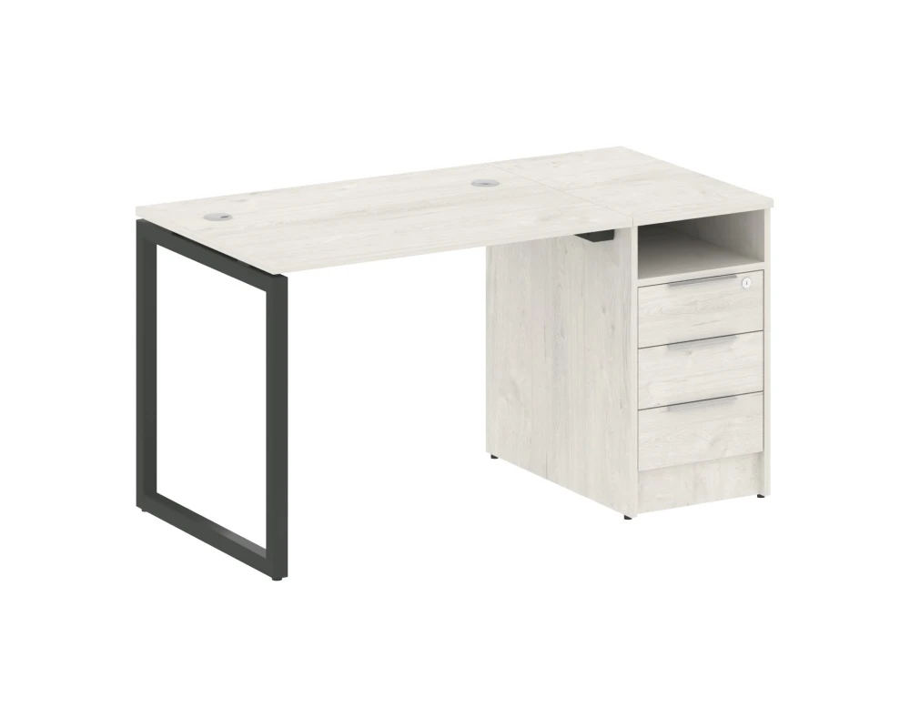 Рабочая станция с тумбой на О-образном м/к 1412x720x750 Метал Систем Куатро 4х4 / Metal System Quattro 4x4