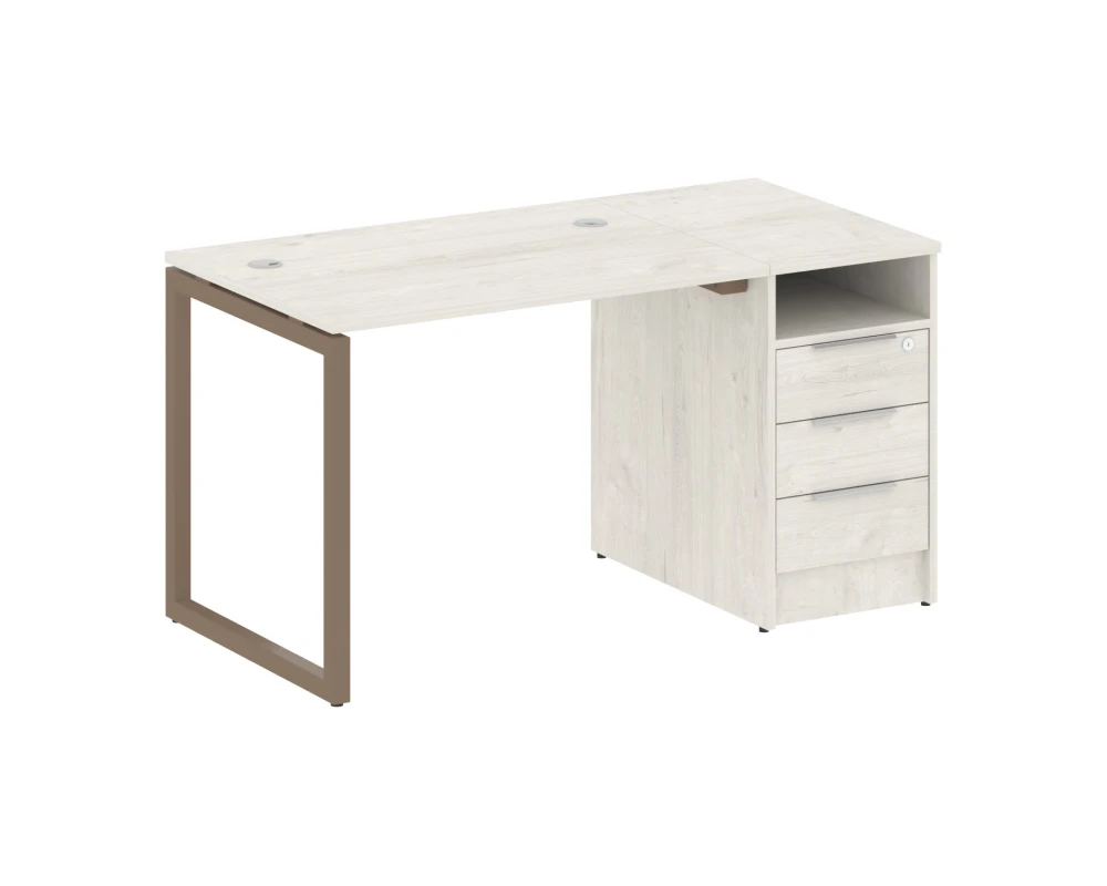 Рабочая станция с тумбой на О-образном м/к 1412x720x750 Метал Систем Куатро 4х4 / Metal System Quattro 4x4