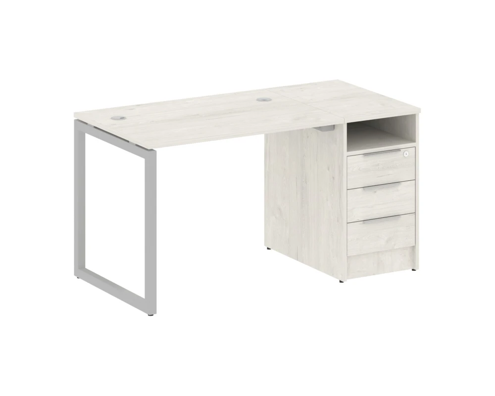 Рабочая станция с тумбой на О-образном м/к 1412x720x750 Метал Систем Куатро 4х4 / Metal System Quattro 4x4