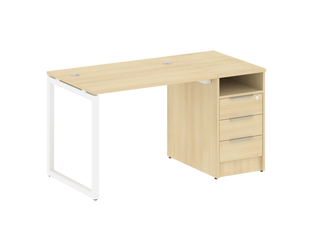 Рабочая станция с тумбой на О-образном м/к 1412x720x750 Метал Систем Куатро 4х4 / Metal System Quattro 4x4