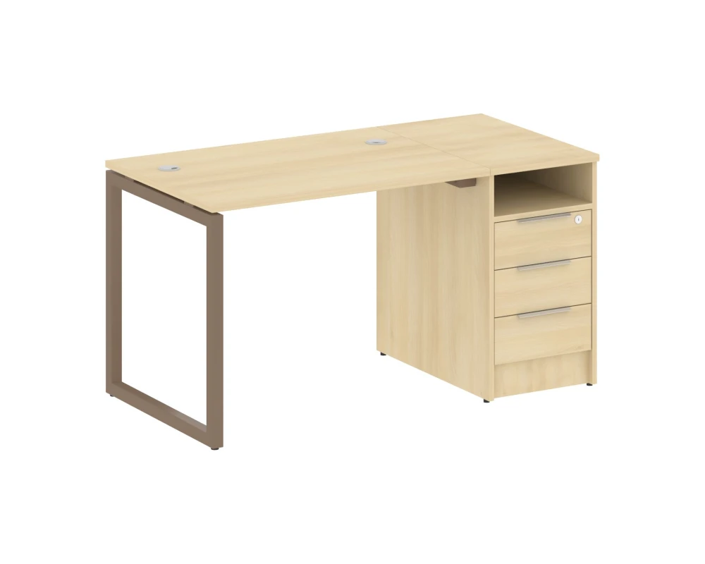 Рабочая станция с тумбой на О-образном м/к 1412x720x750 Метал Систем Куатро 4х4 / Metal System Quattro 4x4