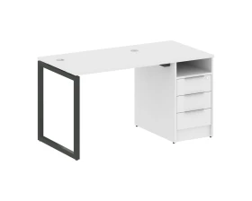 Рабочая станция с тумбой на О-образном м/к 1412x720x750 Метал Систем Куатро 4х4 / Metal System Quattro 4x4 images