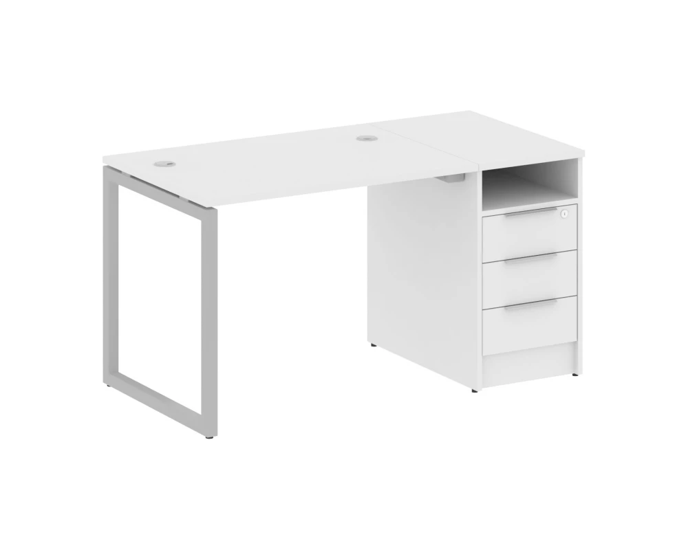 Рабочая станция с тумбой на О-образном м/к 1412x720x750 Метал Систем Куатро 4х4 / Metal System Quattro 4x4