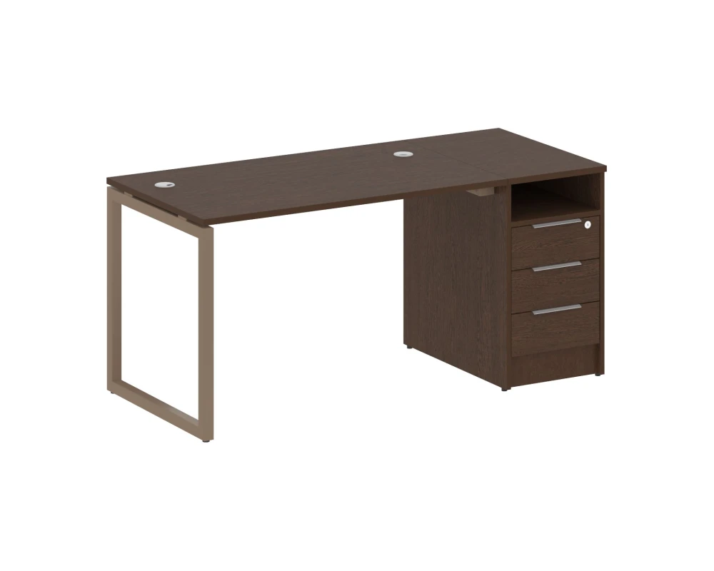 Рабочая станция с тумбой на О-образном м/к 1612x720x750 Метал Систем Куатро 4х4 / Metal System Quattro 4x4