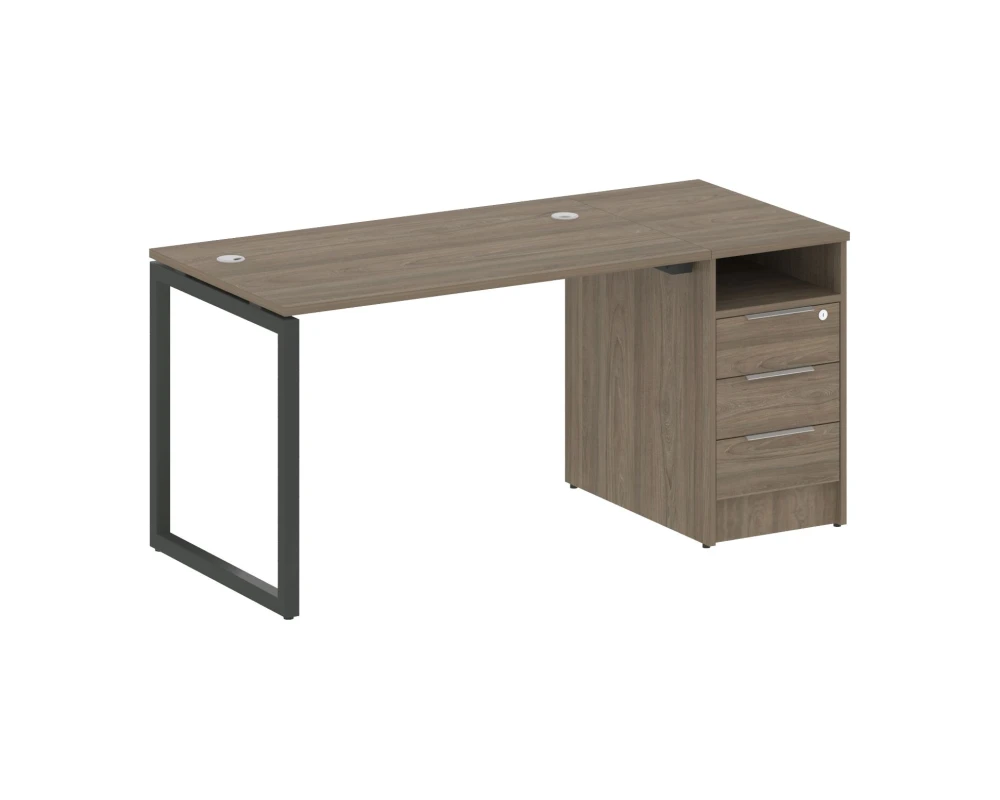 Рабочая станция с тумбой на О-образном м/к 1612x720x750 Метал Систем Куатро 4х4 / Metal System Quattro 4x4