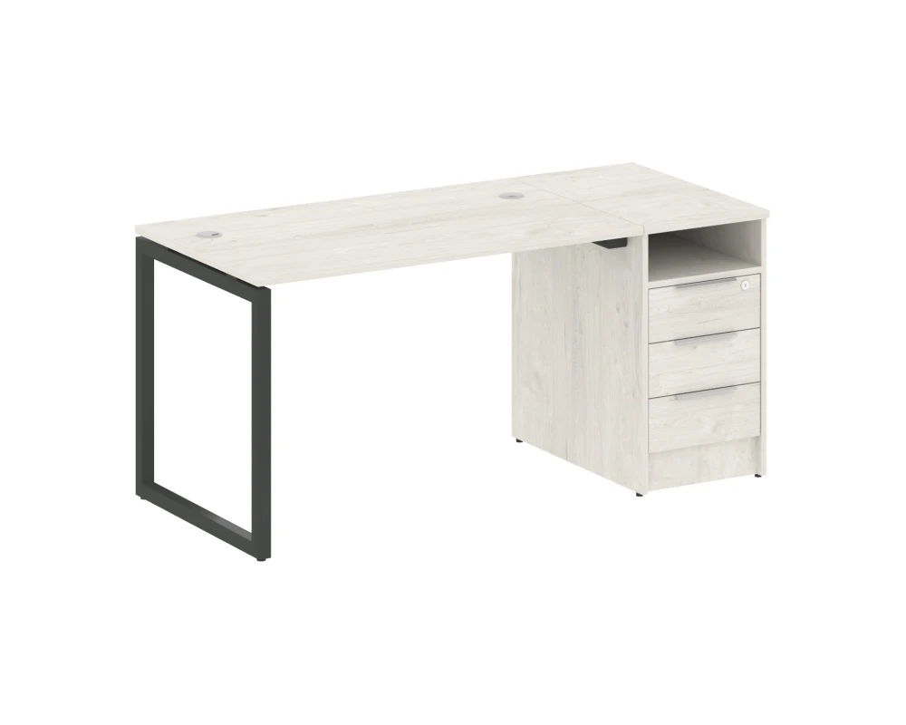 Рабочая станция с тумбой на О-образном м/к 1612x720x750 Метал Систем Куатро 4х4 / Metal System Quattro 4x4