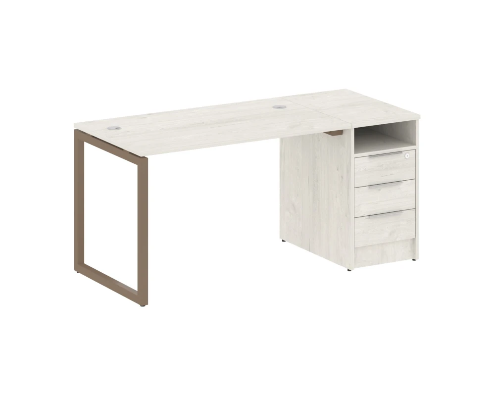 Рабочая станция с тумбой на О-образном м/к 1612x720x750 Метал Систем Куатро 4х4 / Metal System Quattro 4x4