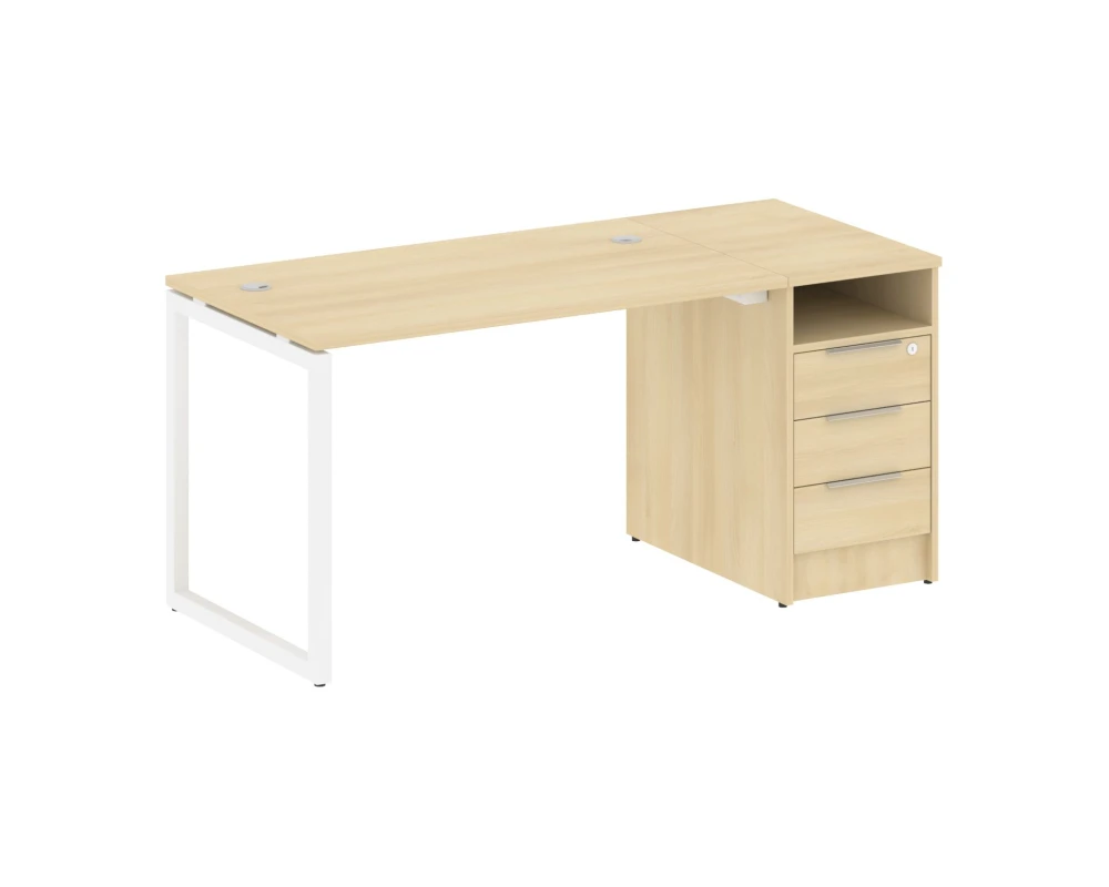 Рабочая станция с тумбой на О-образном м/к 1612x720x750 Метал Систем Куатро 4х4 / Metal System Quattro 4x4