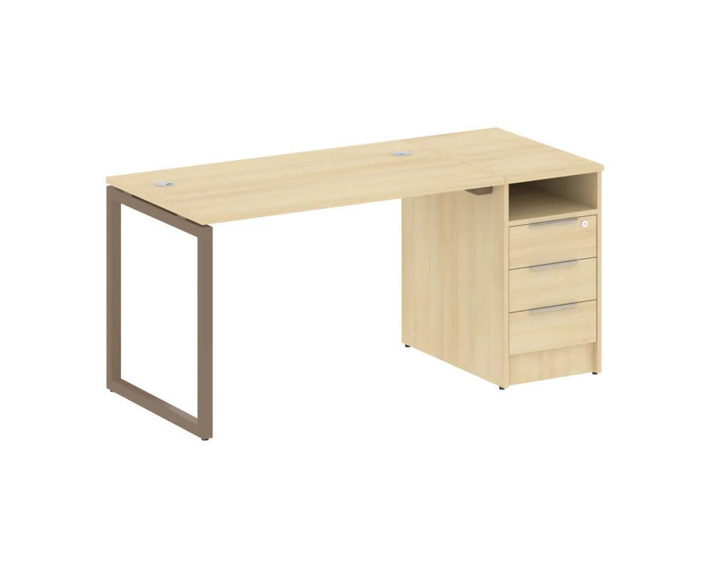 Рабочая станция с тумбой на О-образном м/к 1612x720x750 Метал Систем Куатро 4х4 / Metal System Quattro 4x4