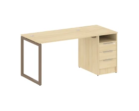 Рабочая станция с тумбой на О-образном м/к 1612x720x750 Метал Систем Куатро 4х4 / Metal System Quattro 4x4 images