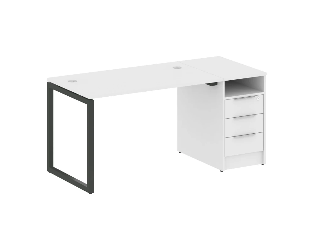 Рабочая станция с тумбой на О-образном м/к 1612x720x750 Метал Систем Куатро 4х4 / Metal System Quattro 4x4