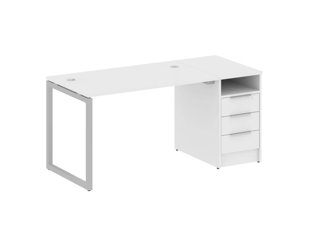 Рабочая станция с тумбой на О-образном м/к 1612x720x750 Метал Систем Куатро 4х4 / Metal System Quattro 4x4