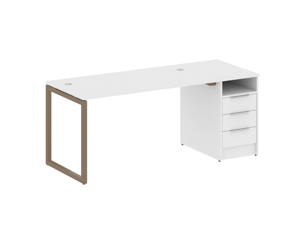 Рабочая станция с тумбой на О-образном м/к 1812x720x750 Метал Систем Куатро 4х4 / Metal System Quattro 4x4