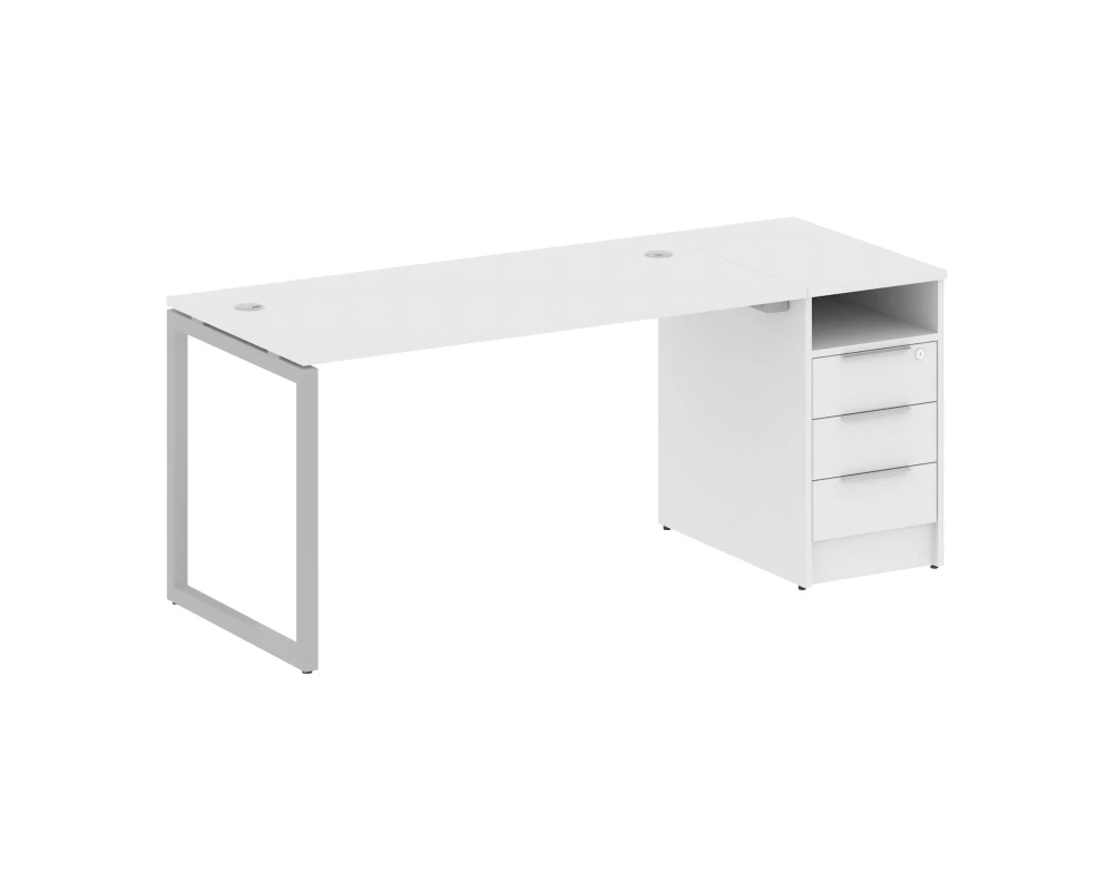 Рабочая станция с тумбой на О-образном м/к 1812x720x750 Метал Систем Куатро 4х4 / Metal System Quattro 4x4